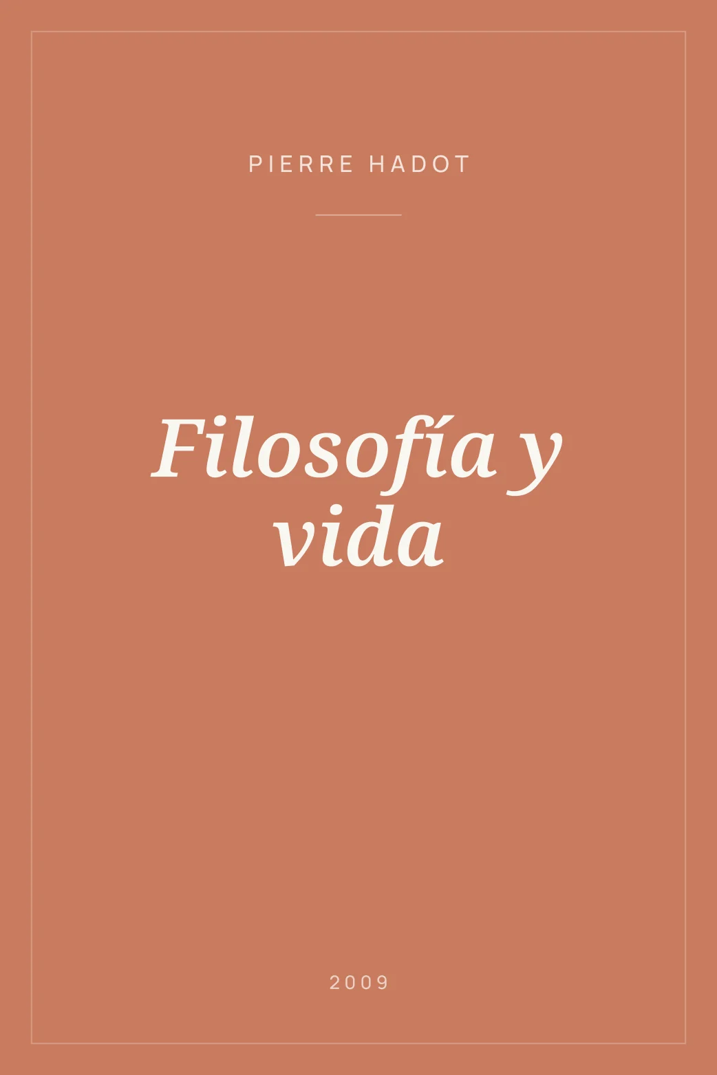 Portada de Filosofía y vida
