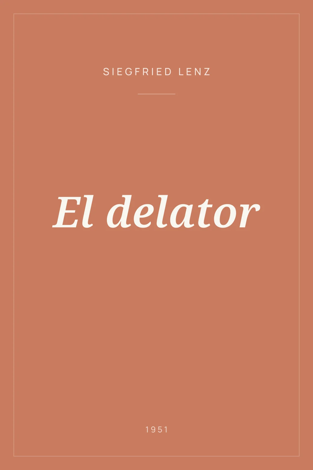 Portada de El delator