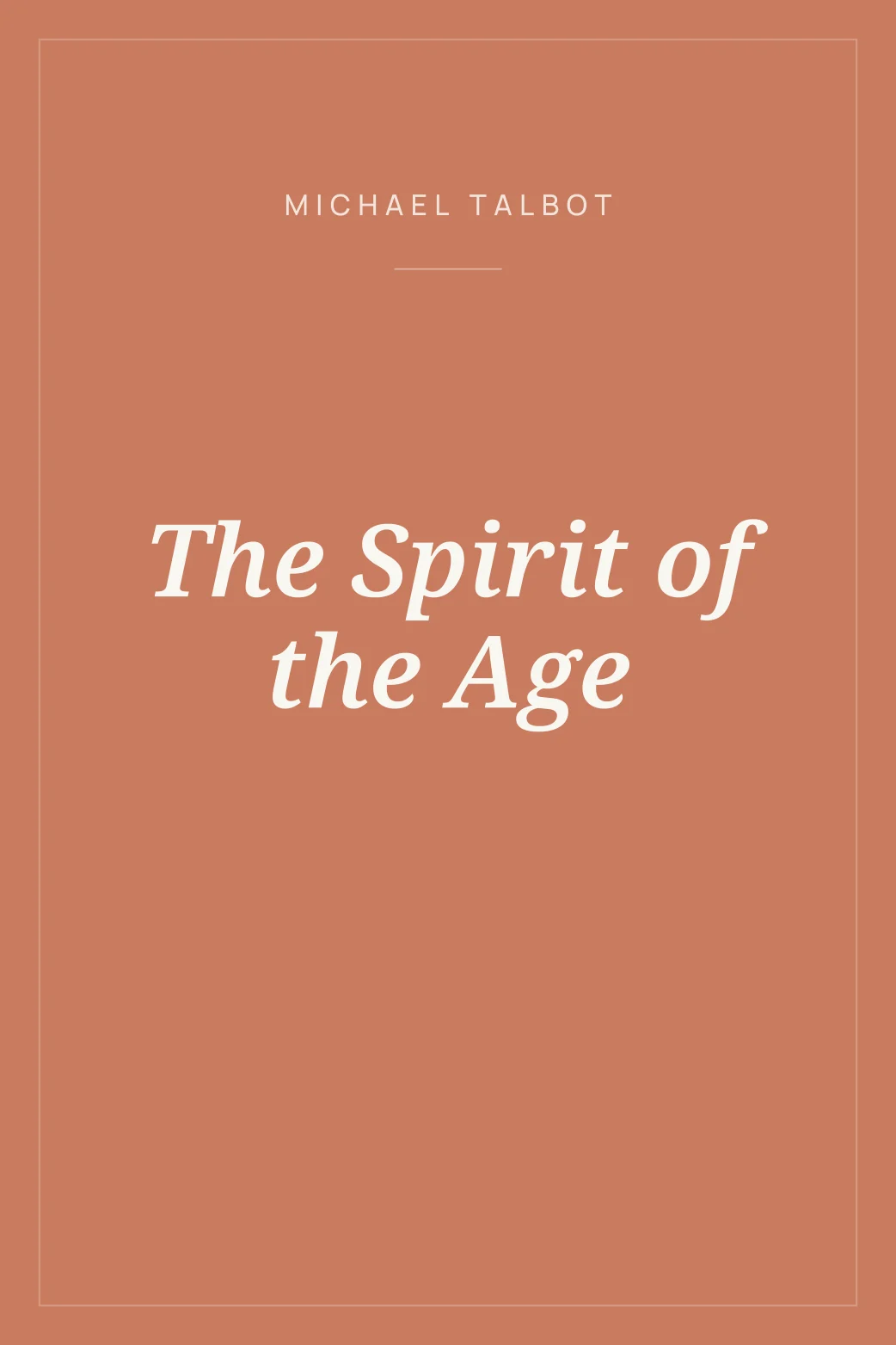 Portada de The Spirit of the Age