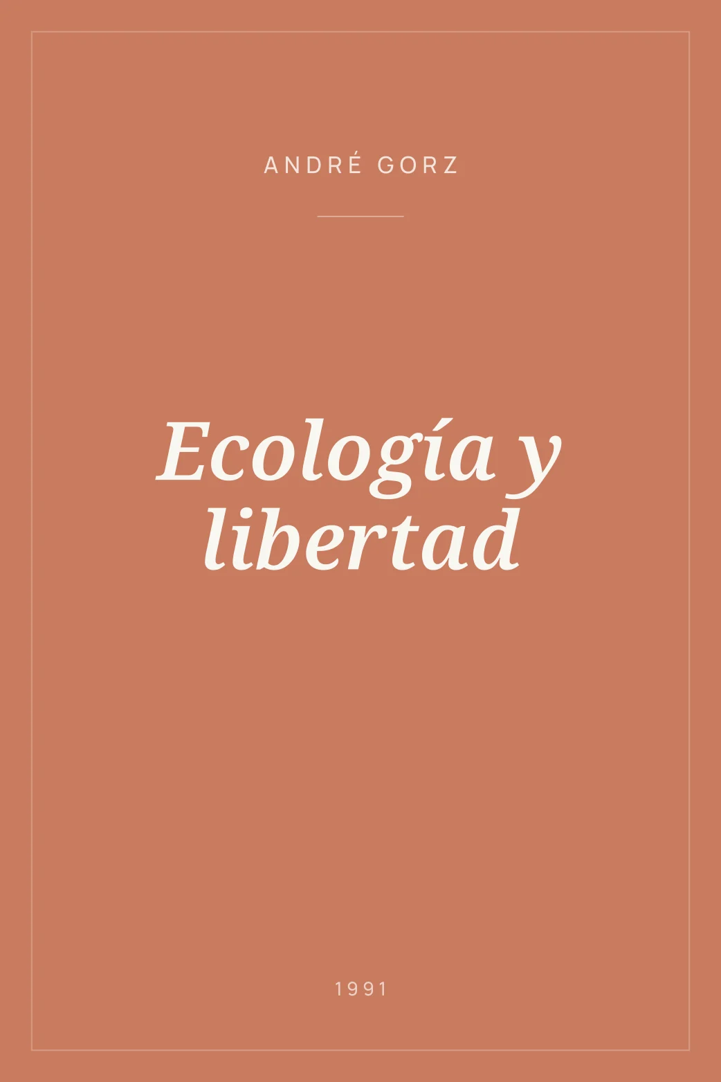 Portada de Ecología y libertad