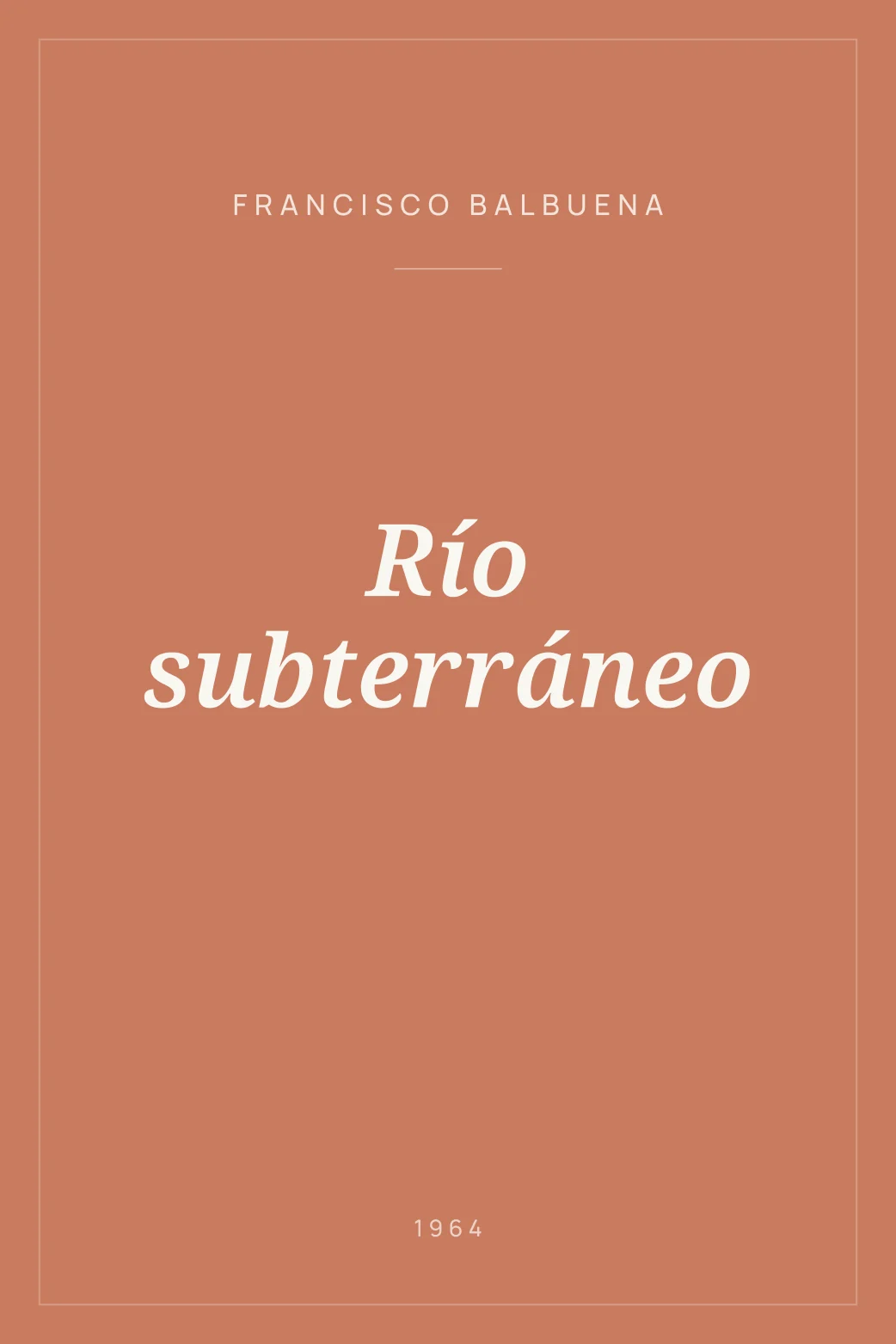 Portada de Río subterráneo