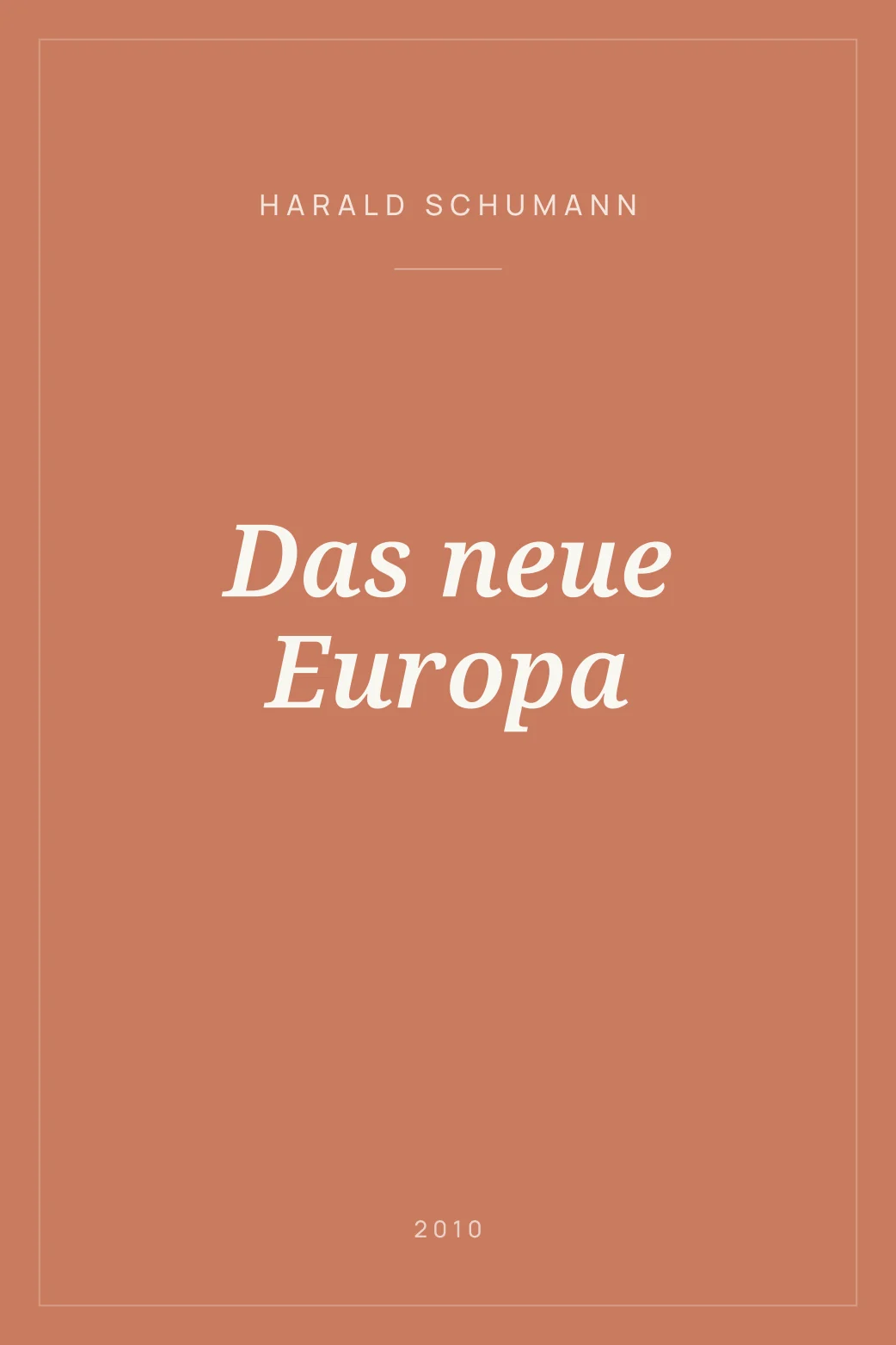 Portada de Das neue Europa
