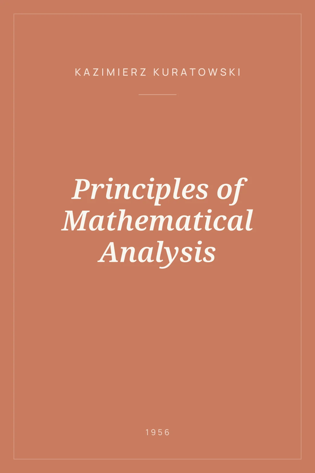 Portada de Principles of Mathematical Analysis