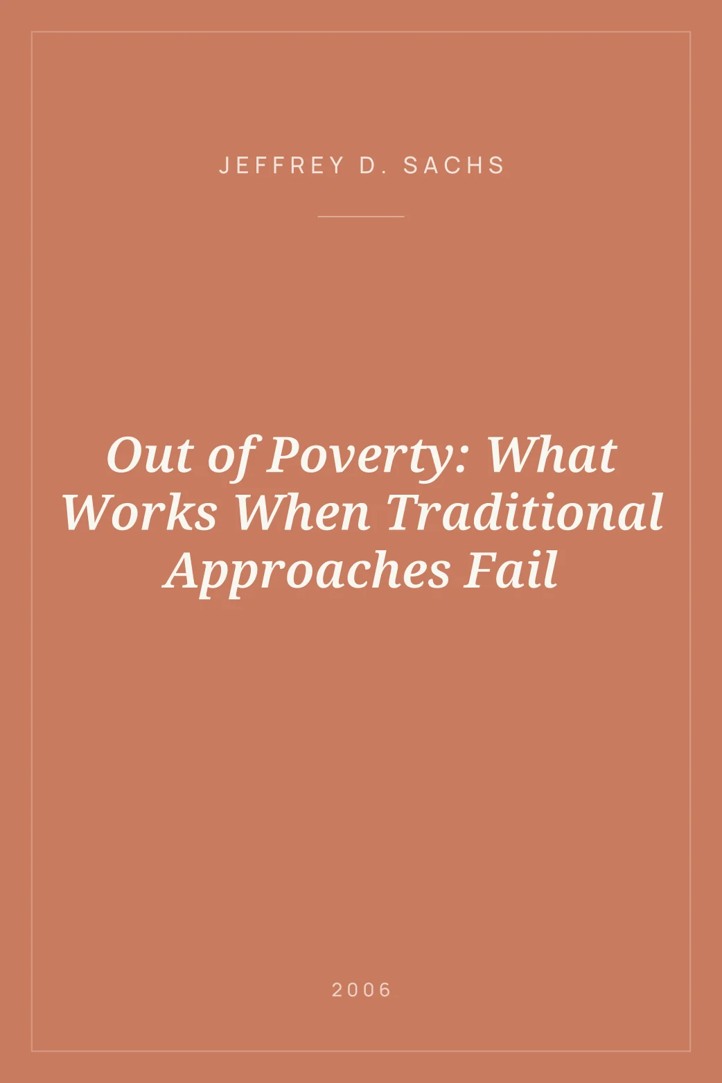 Portada de Out of Poverty: What Works When Traditional Approaches Fail