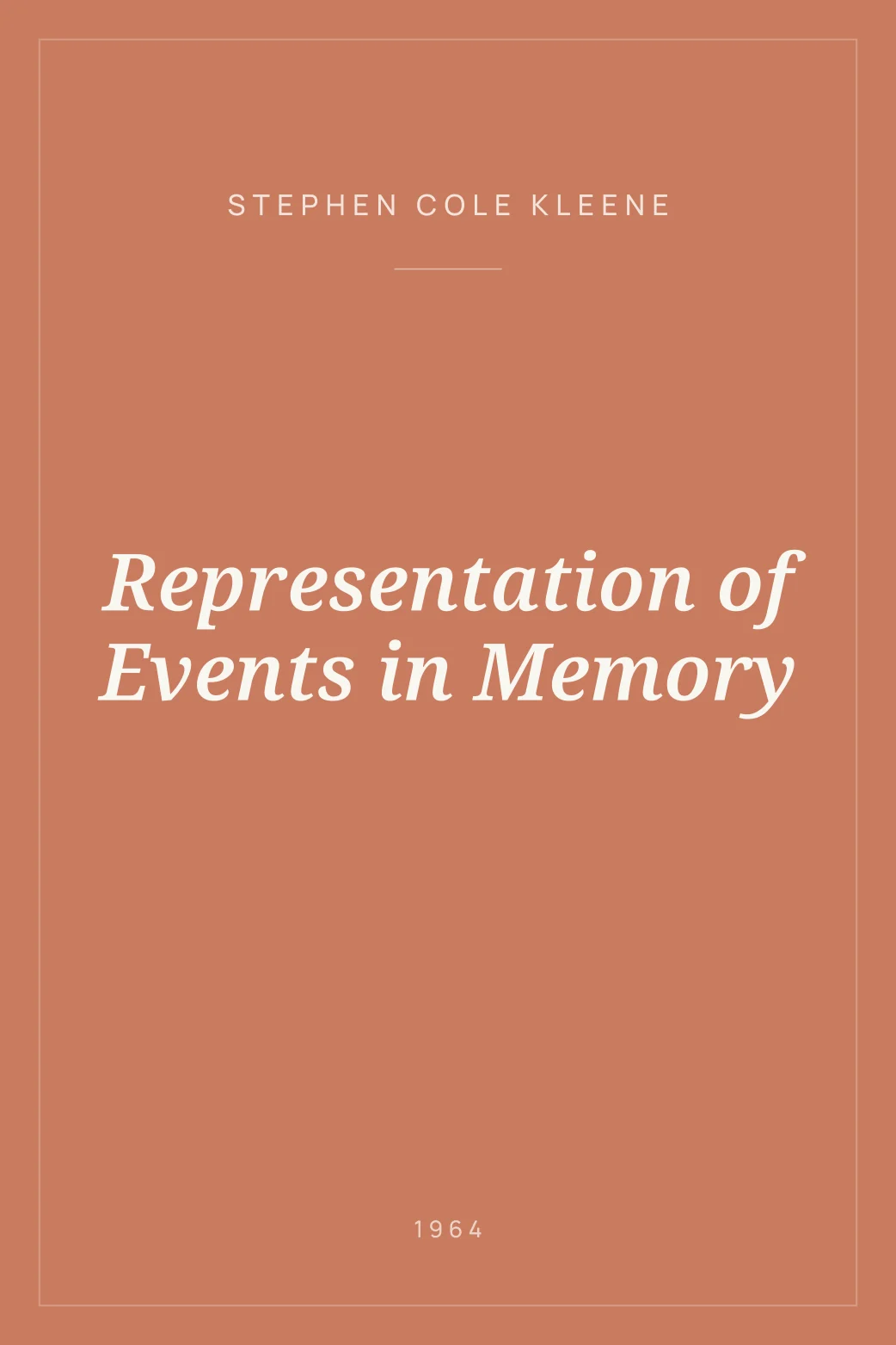 Portada de Representation of Events in Memory