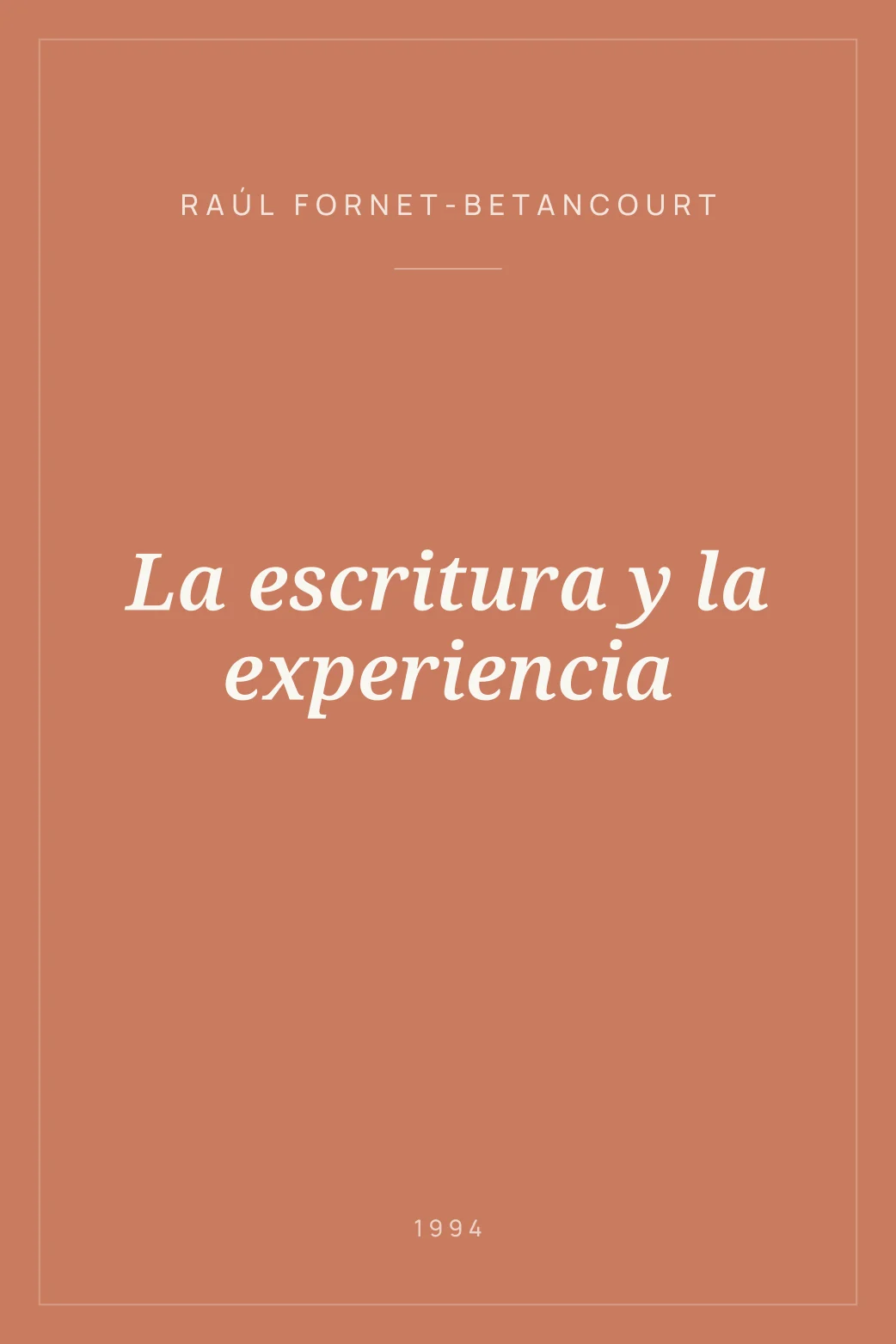 Portada de La escritura y la experiencia