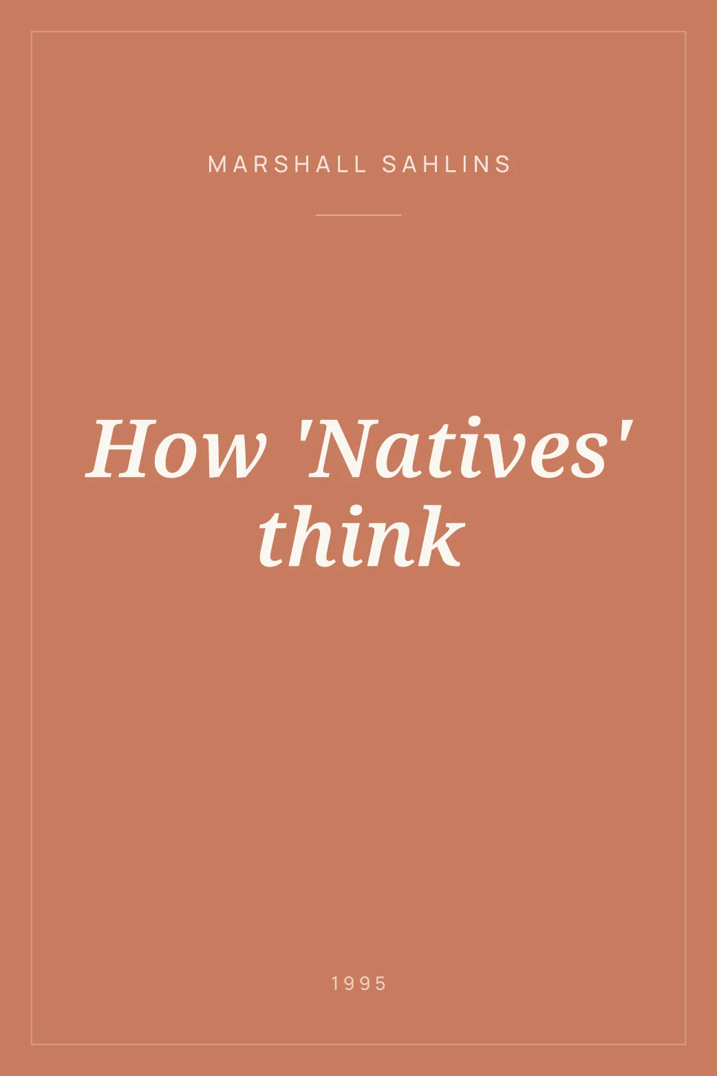 Portada de How 'Natives' think