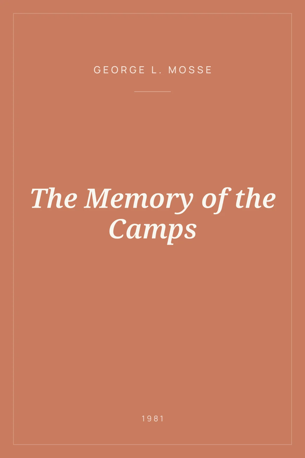 Portada de The Memory of the Camps