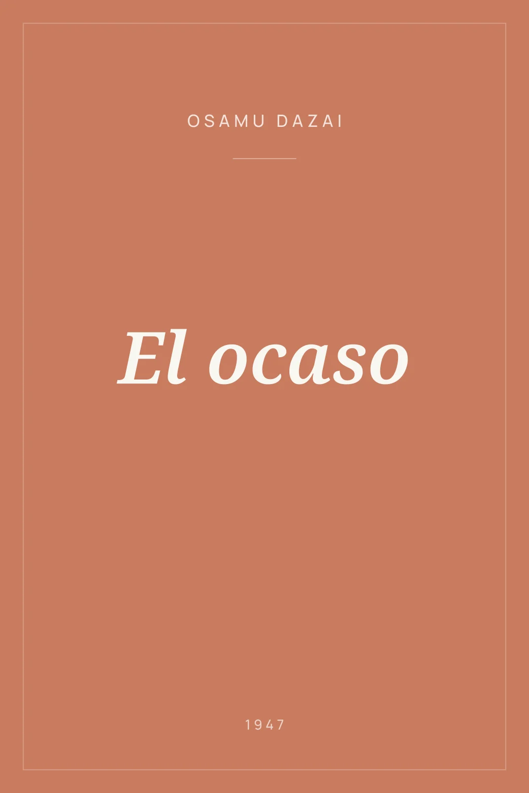 Portada de El ocaso