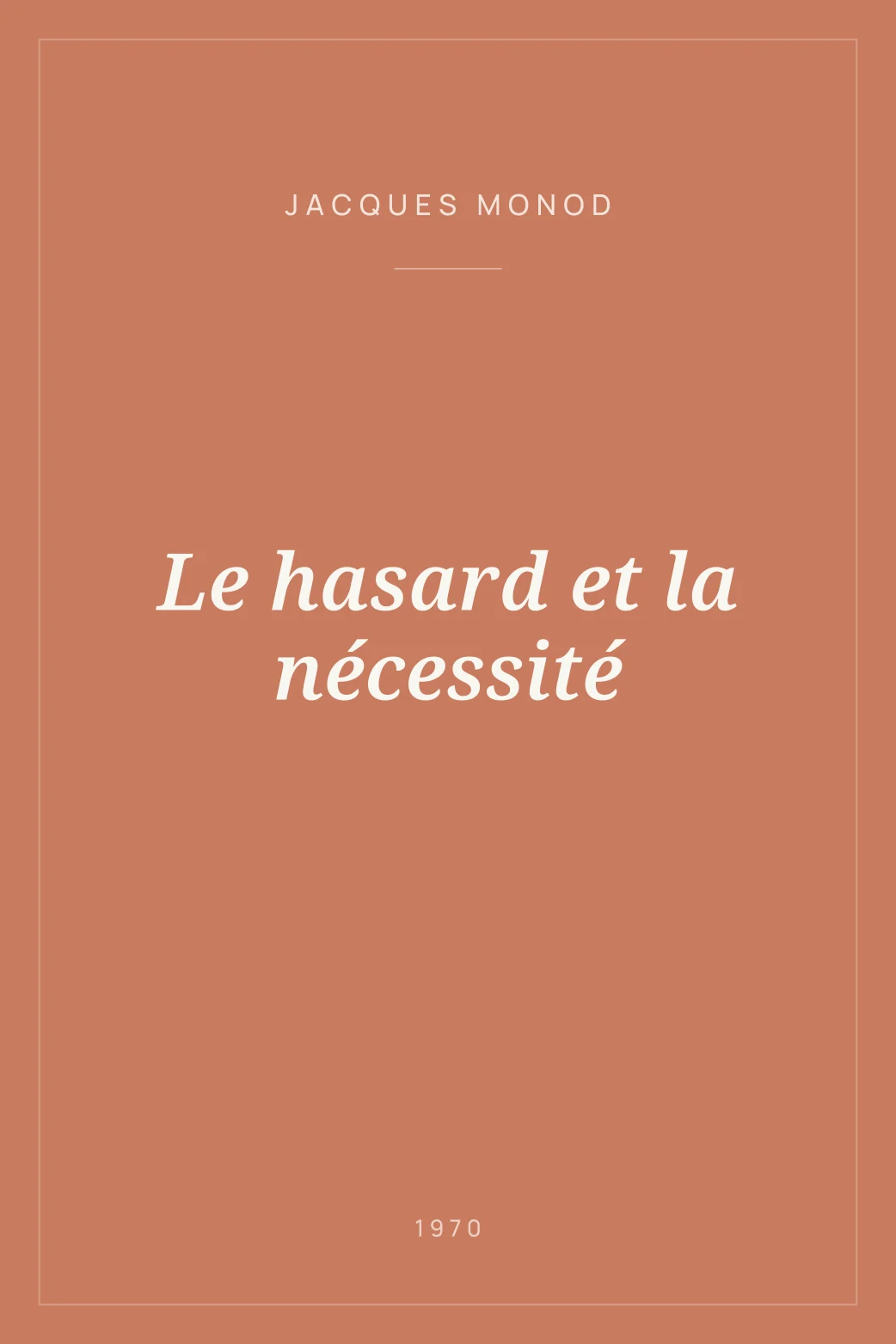 Portada de Le hasard et la nécessité