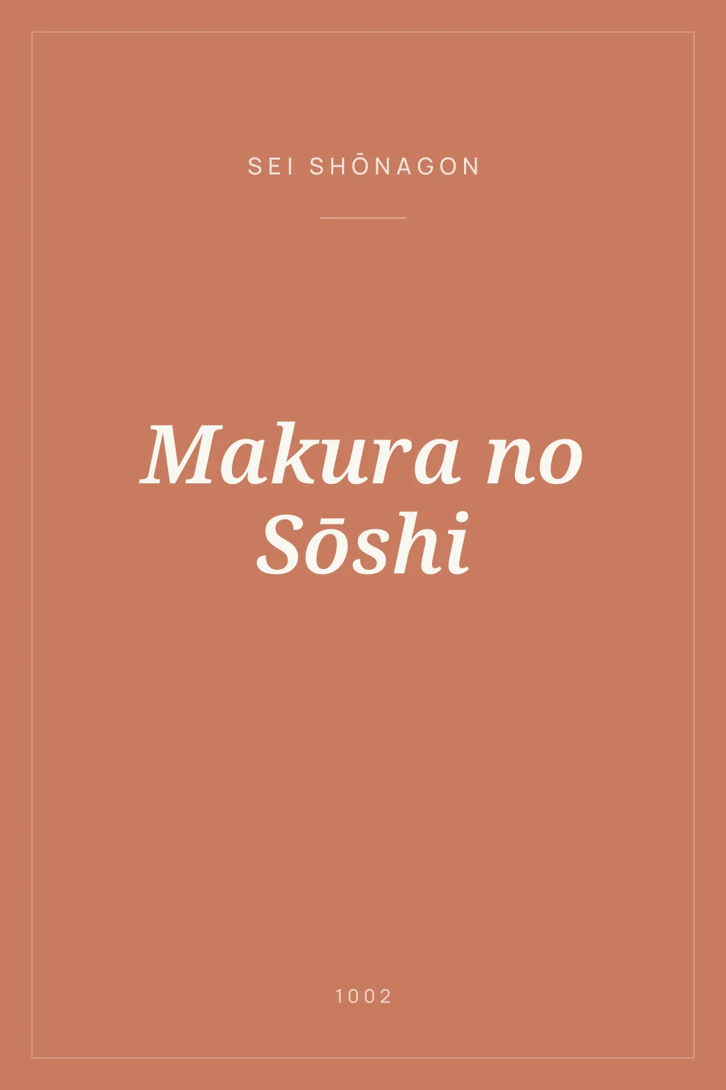 Portada de Makura no Sōshi
