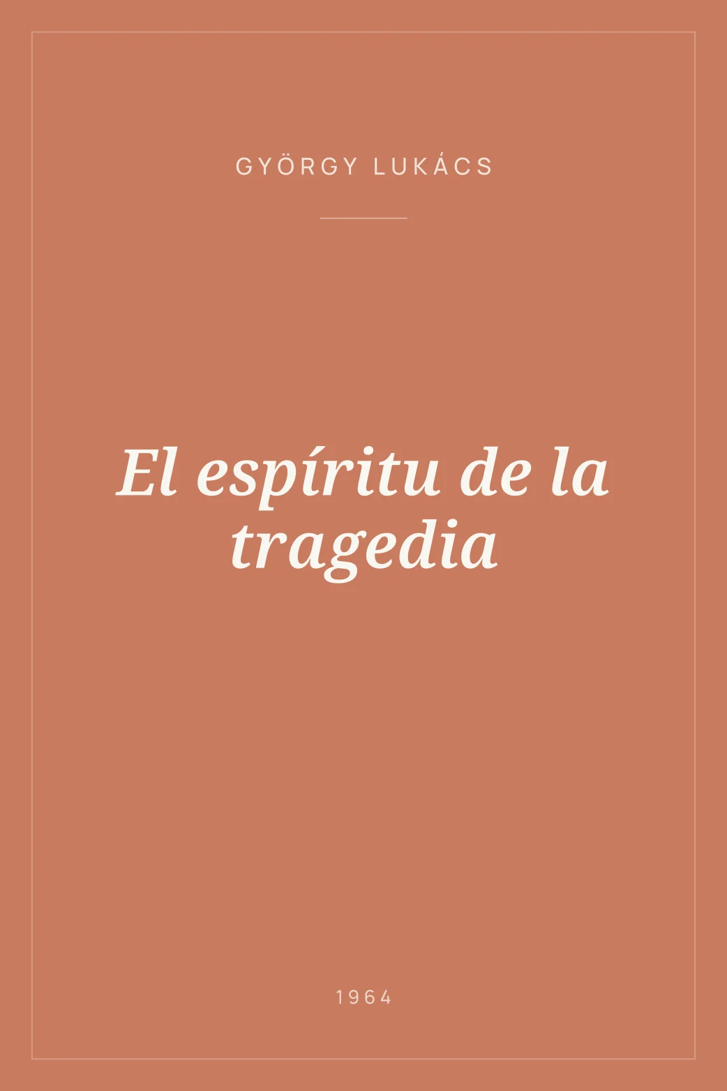 Portada de El espíritu de la tragedia