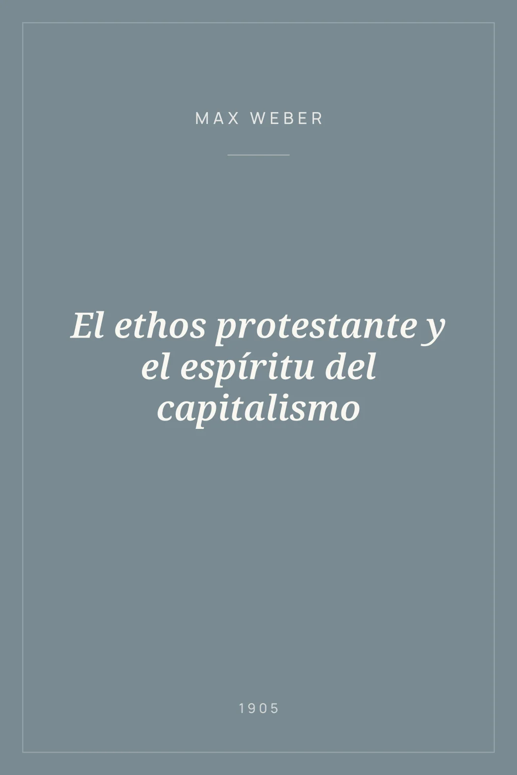 Portada de El ethos protestante y el espíritu del capitalismo