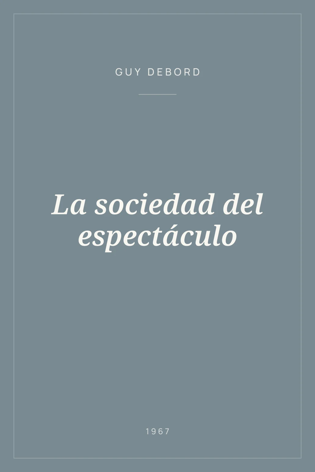 Portada de La sociedad del espectáculo