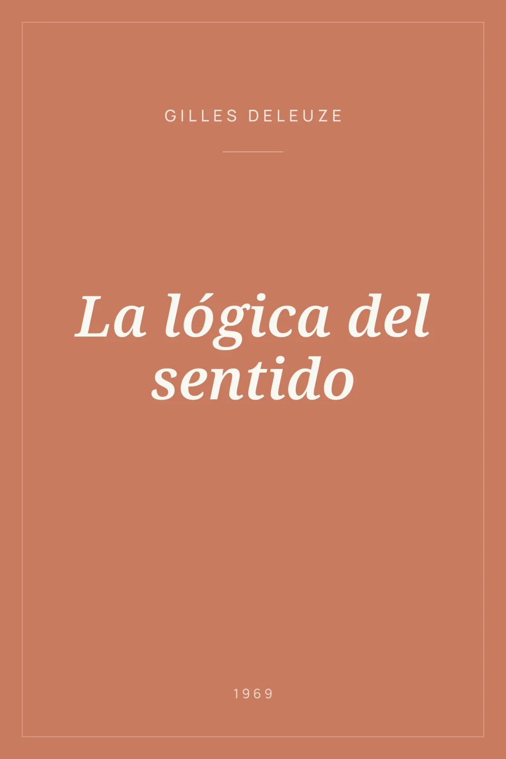 Portada de La lógica del sentido