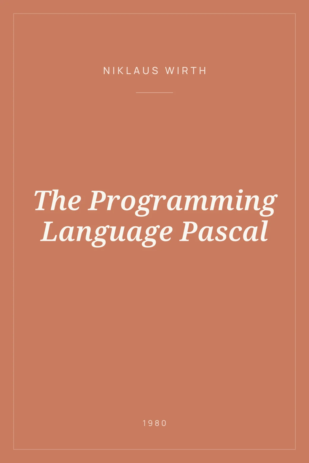 Portada de The Programming Language Pascal