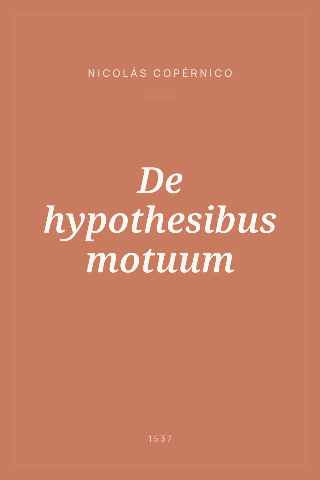 Portada de De hypothesibus motuum
