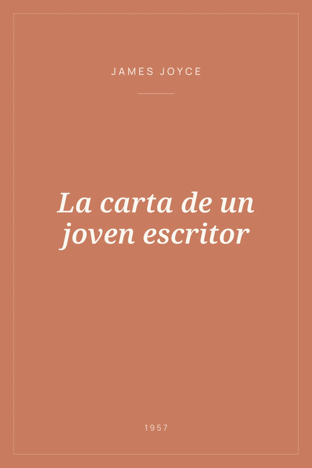 Portada de La carta de un joven escritor