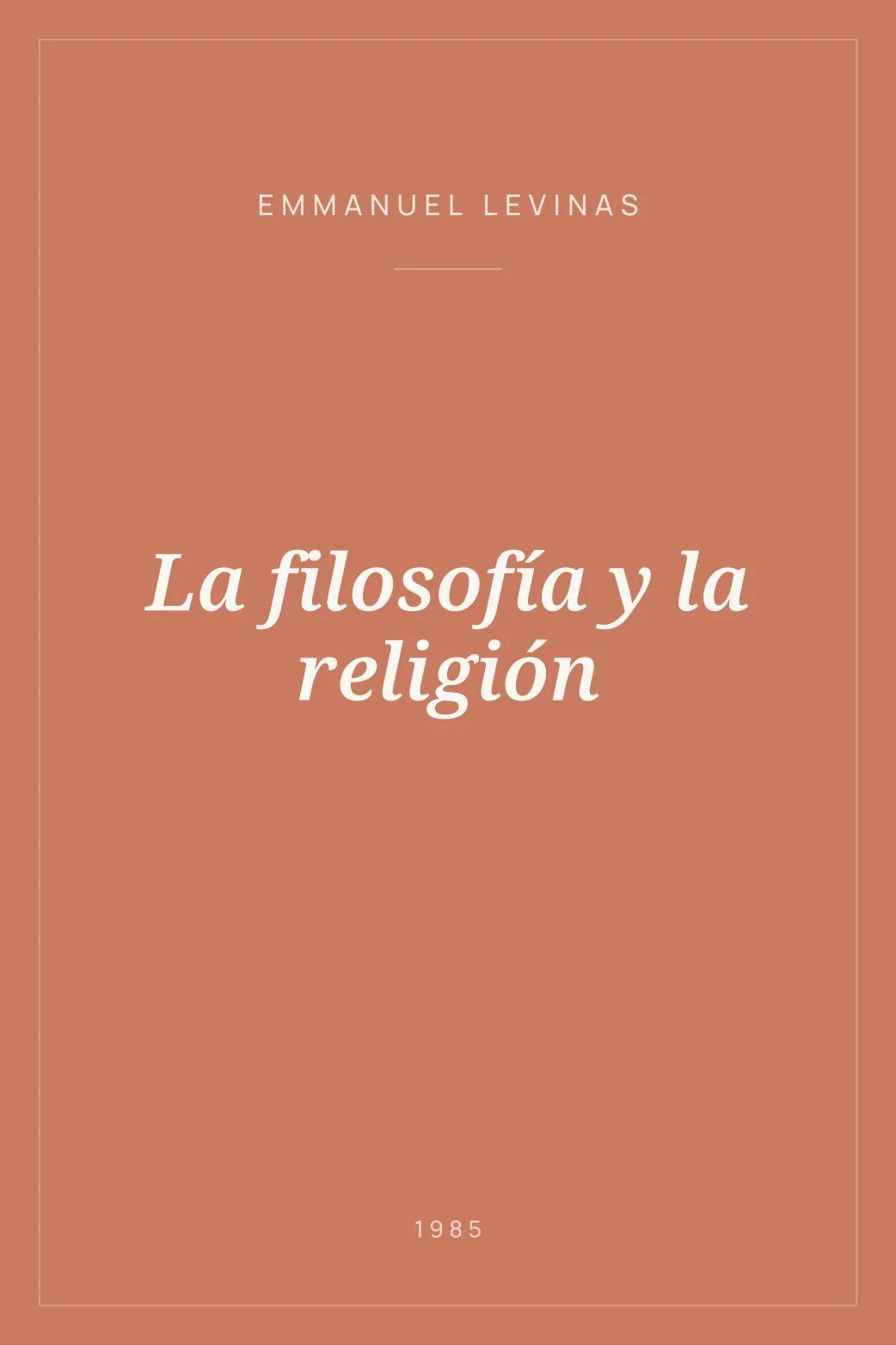 Portada de La filosofía y la religión