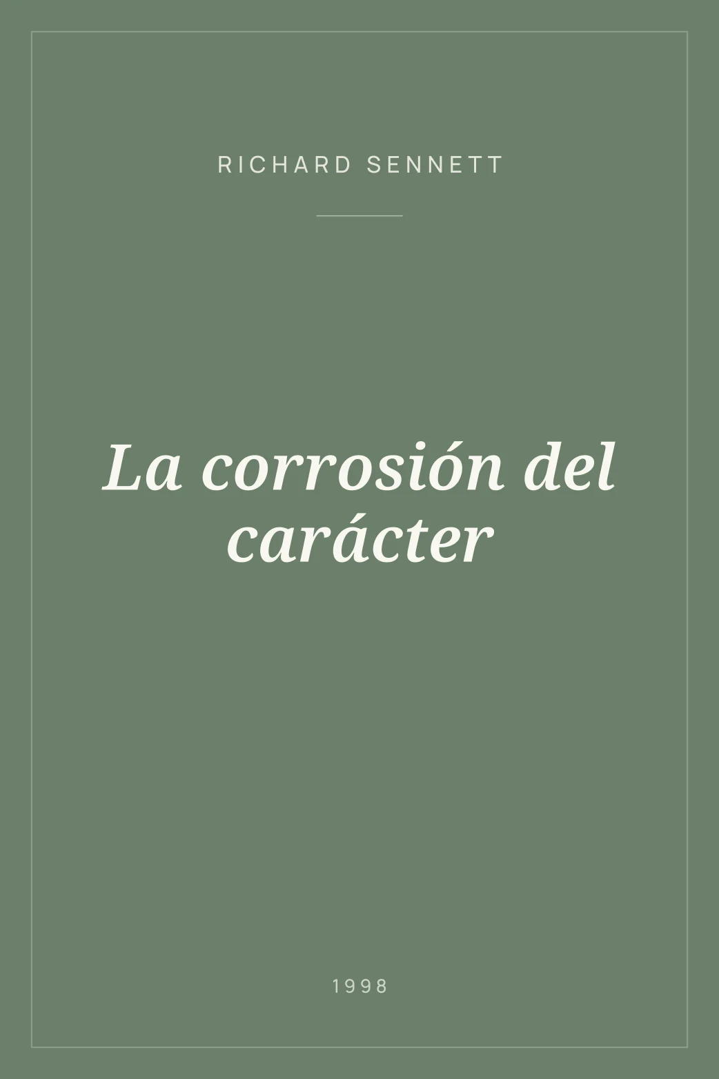 Portada de La corrosión del carácter