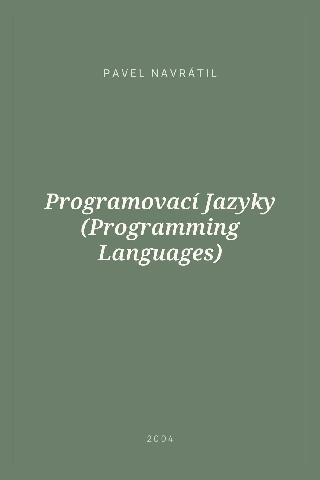 Portada de Programovací Jazyky (Programming Languages)
