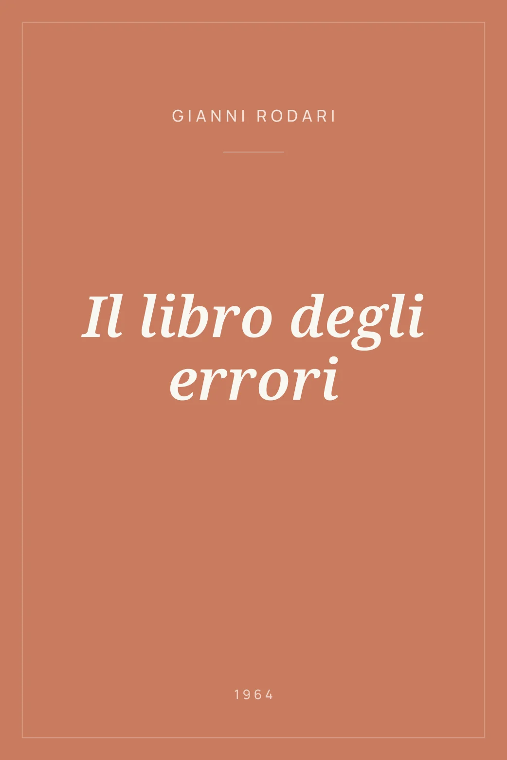 Portada de Il libro degli errori