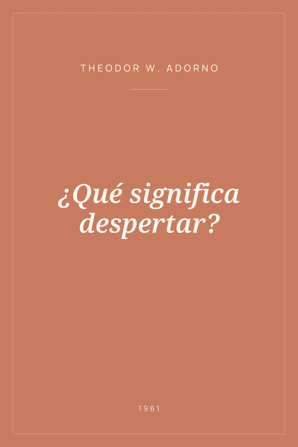 Portada de ¿Qué significa despertar?