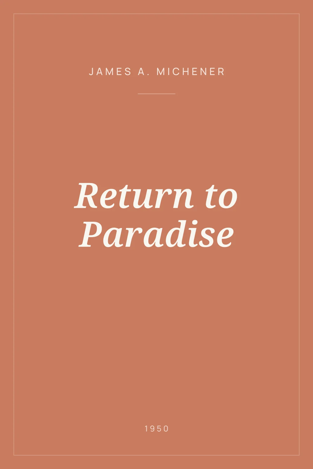 Portada de Return to Paradise