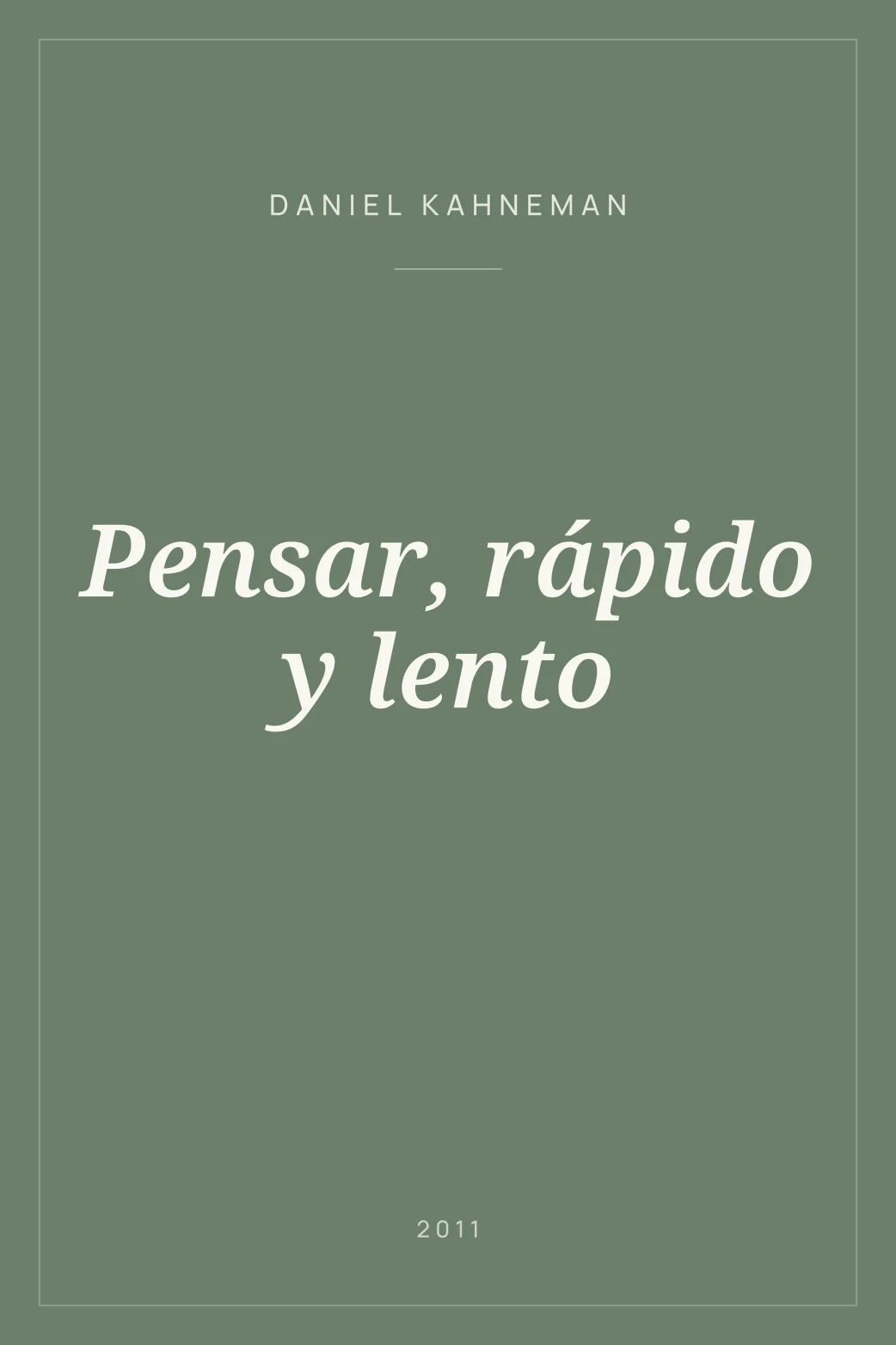 Portada de Pensar, rápido y lento