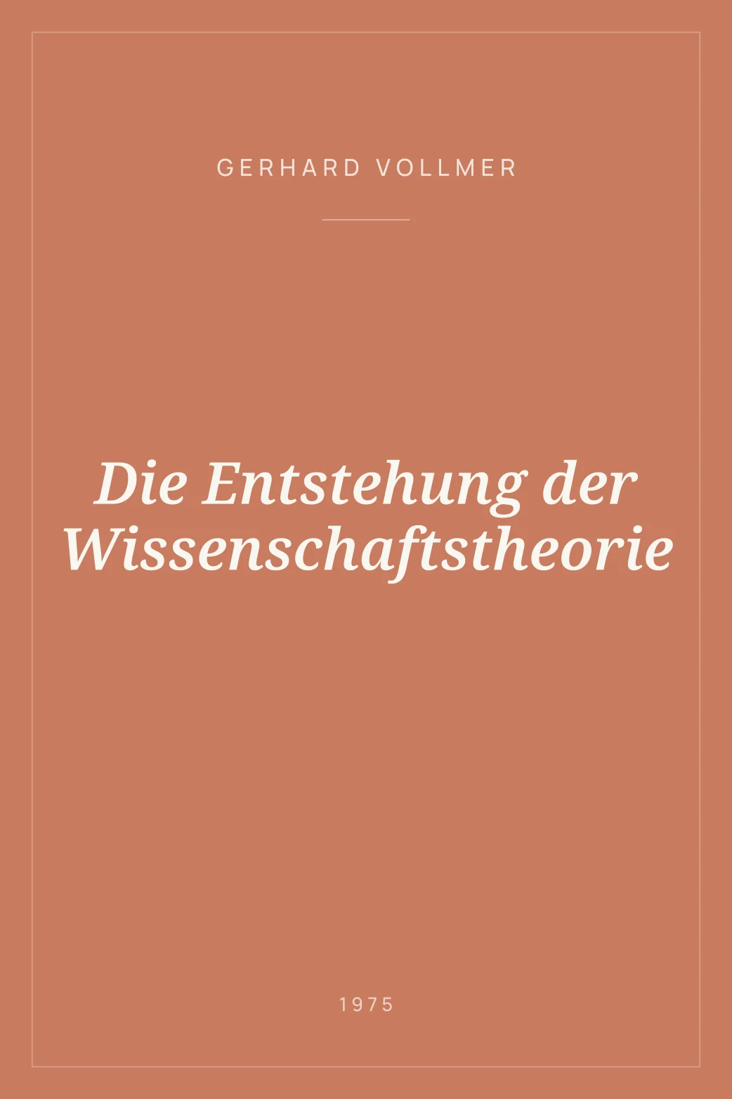 Portada de Die Entstehung der Wissenschaftstheorie