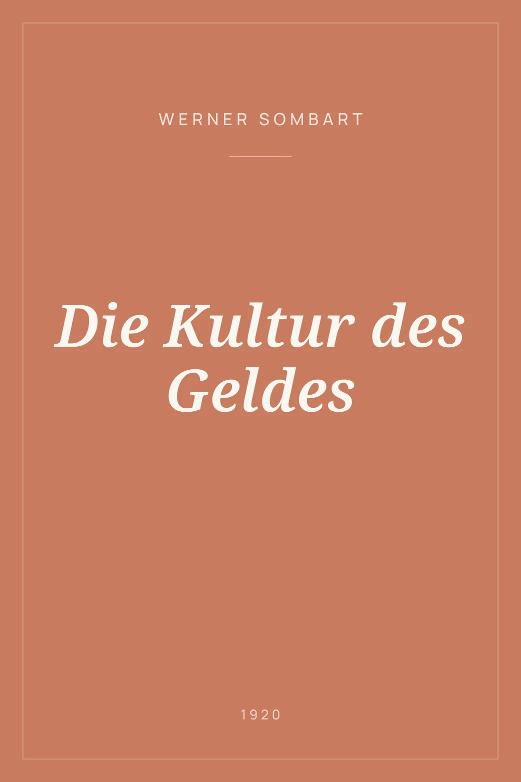 Portada de Die Kultur des Geldes