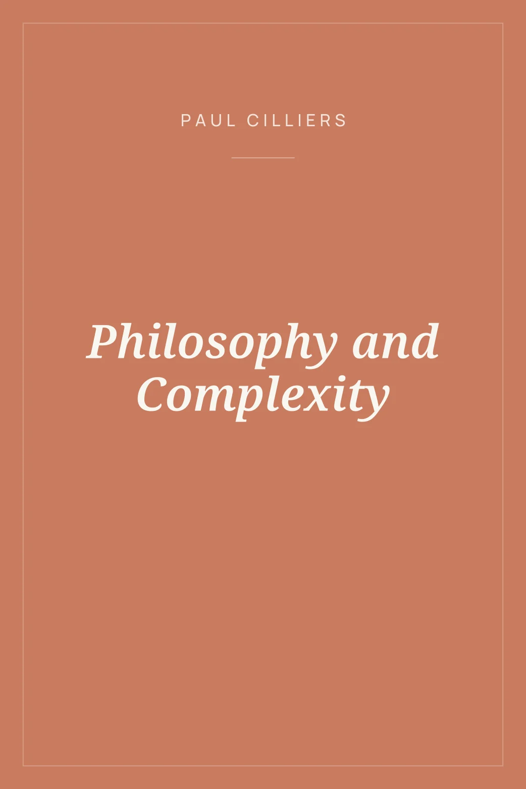 Portada de Philosophy and Complexity