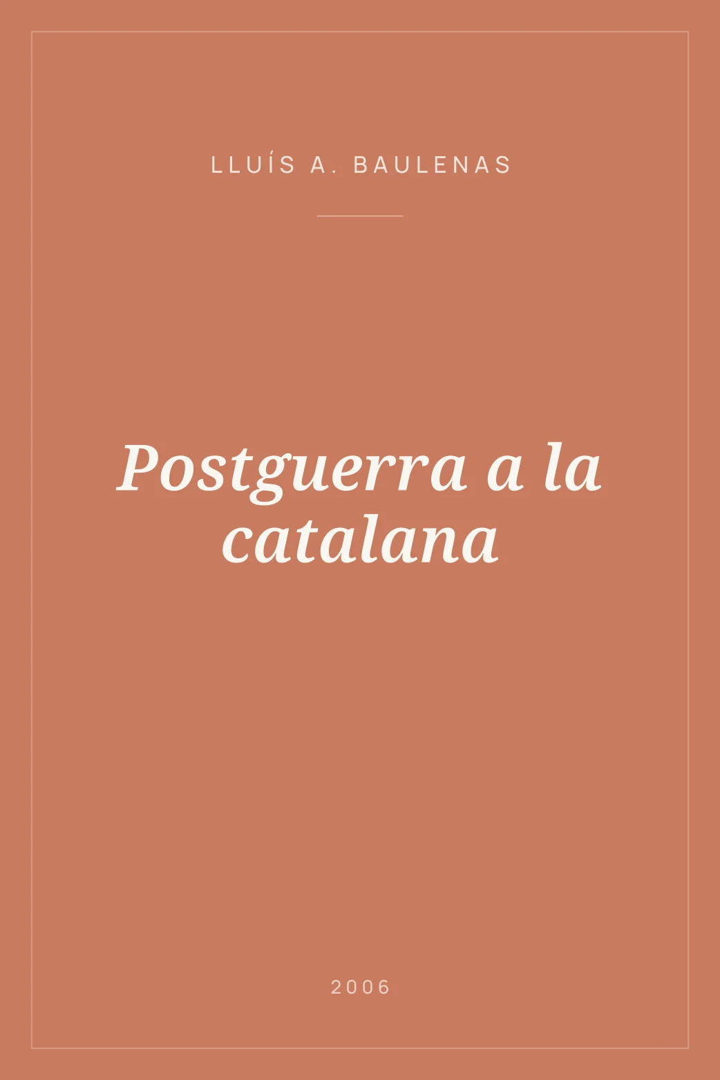 Portada de Postguerra a la catalana