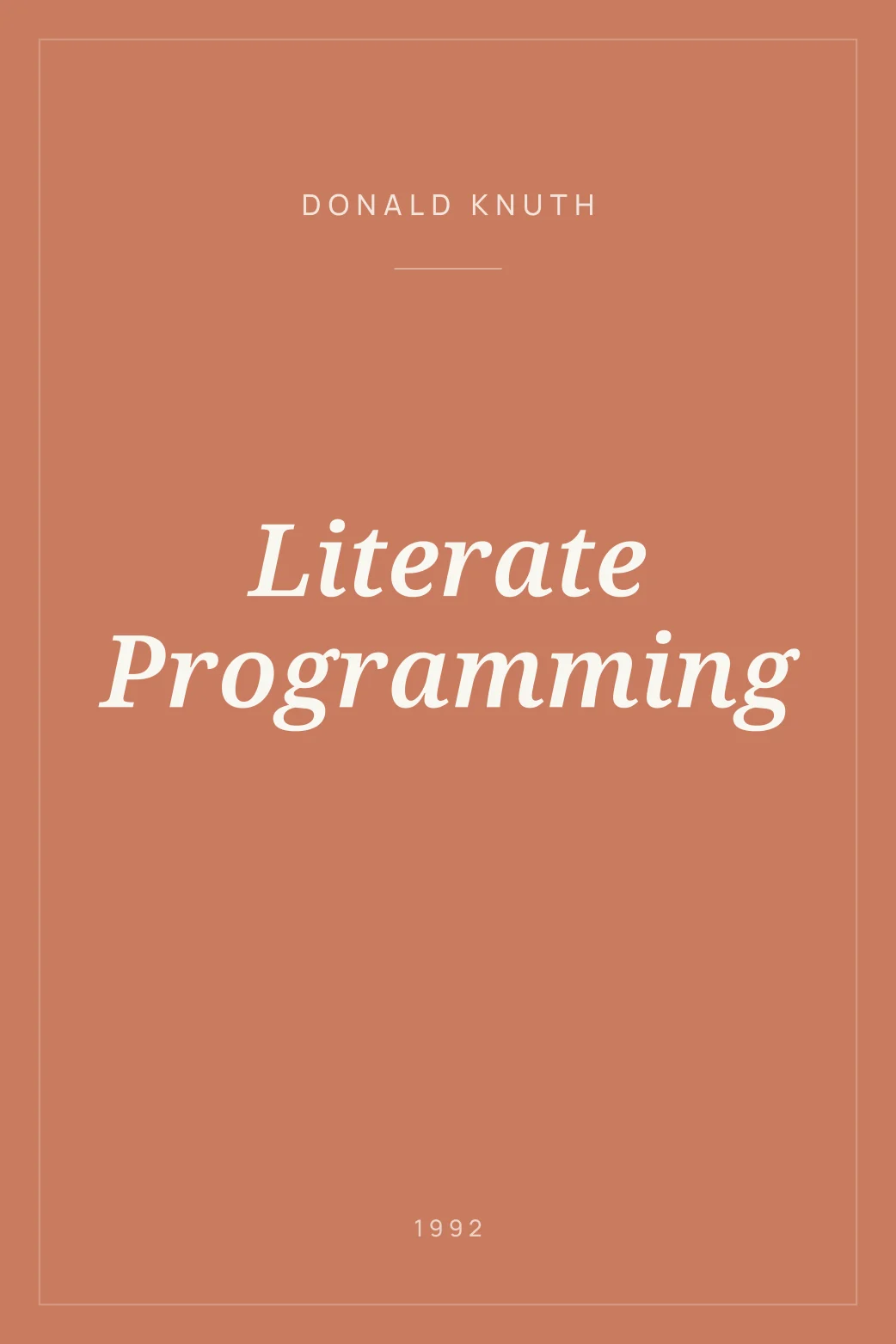 Portada de Literate Programming