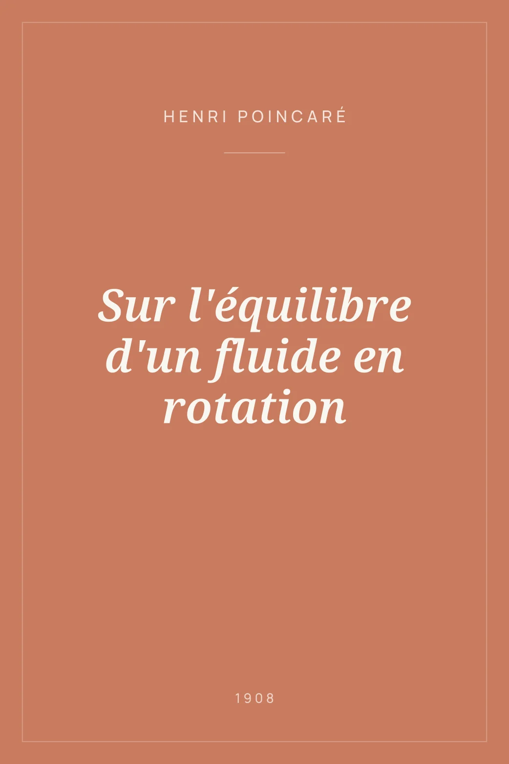 Portada de Sur l'équilibre d'un fluide en rotation