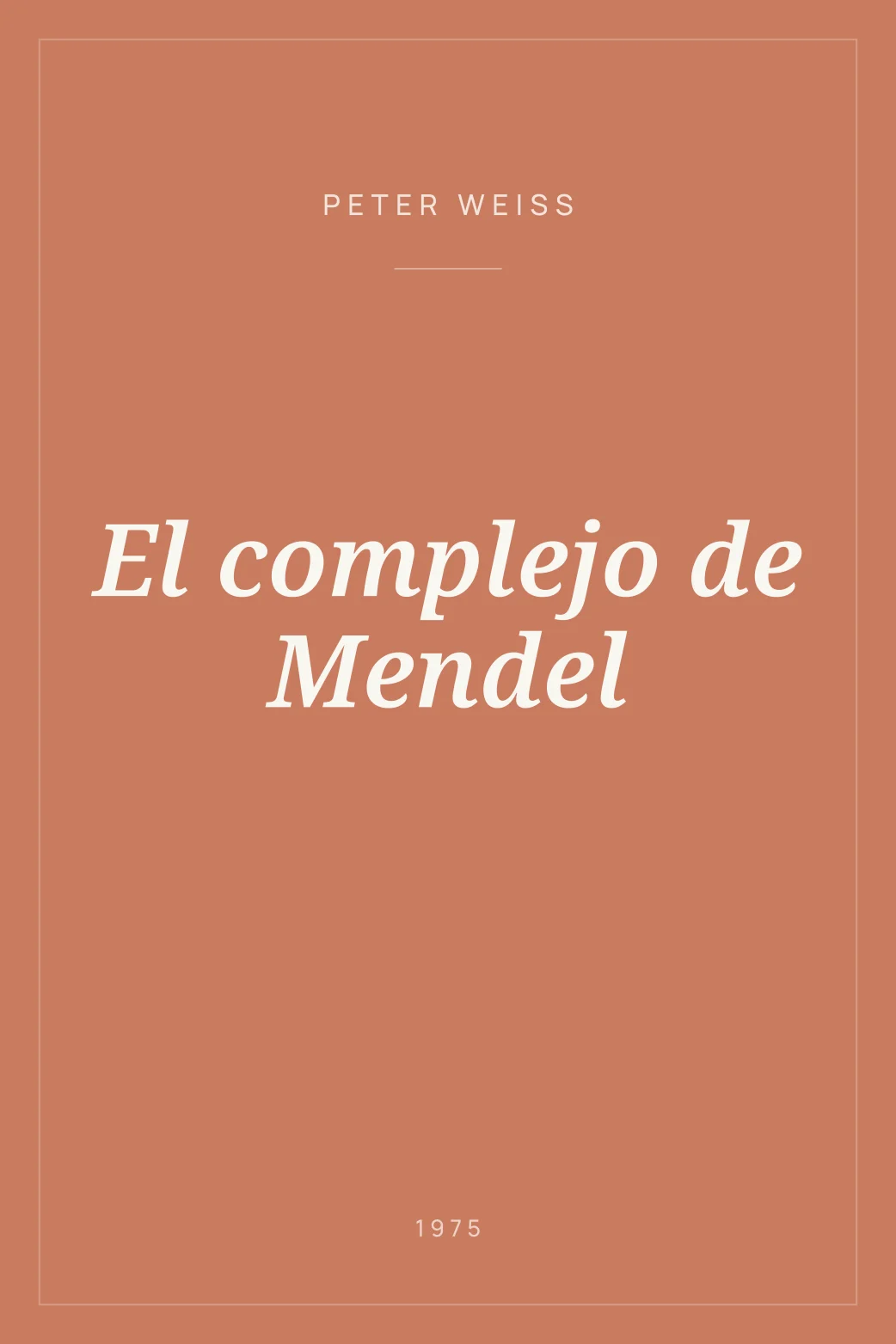 Portada de El complejo de Mendel