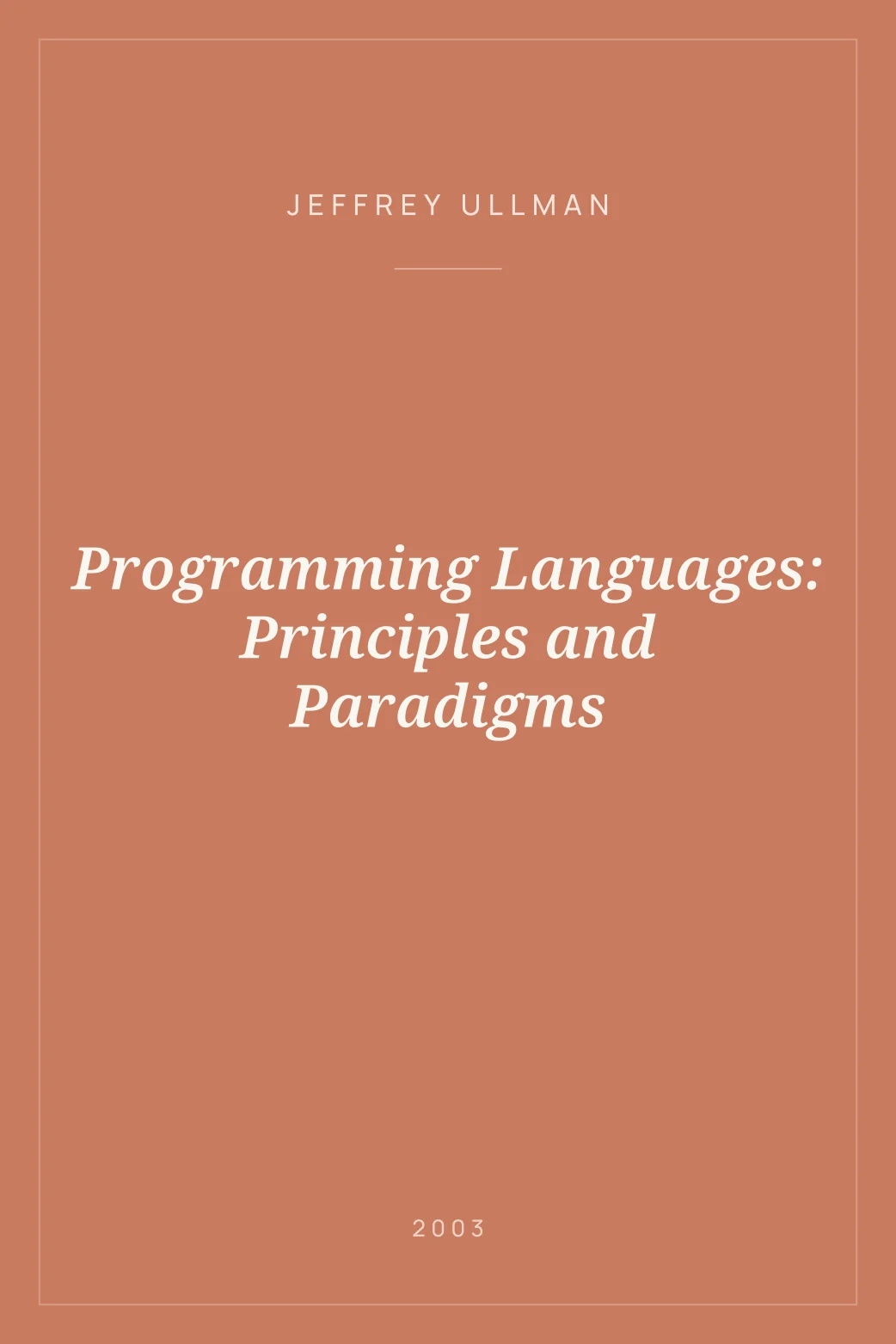 Portada de Programming Languages: Principles and Paradigms