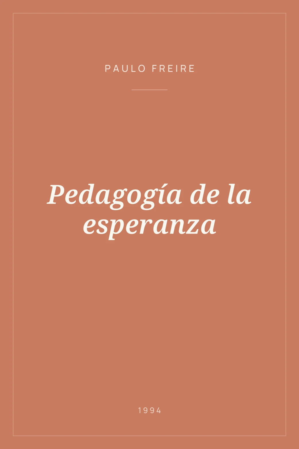 Portada de Pedagogía de la esperanza