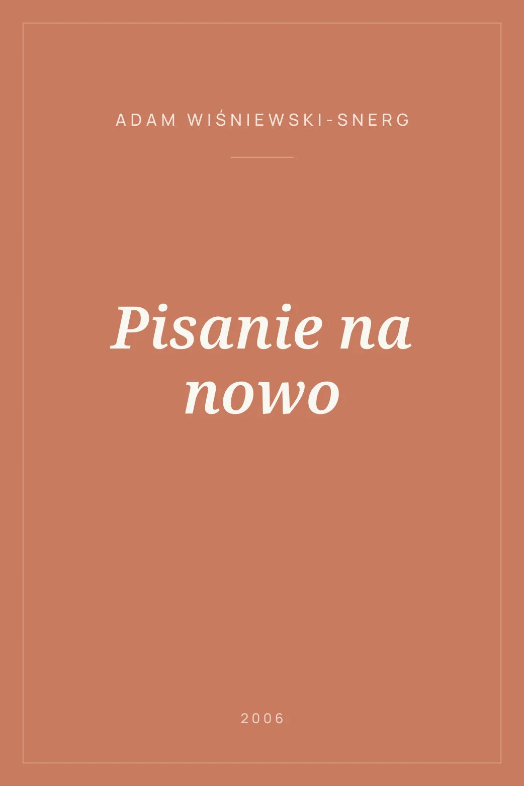 Portada de Pisanie na nowo