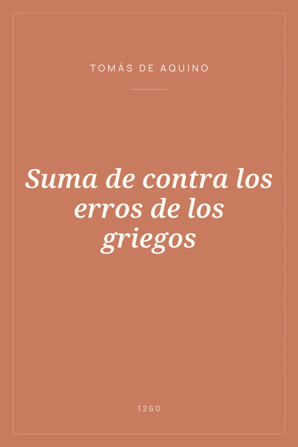 Portada de Suma de contra los erros de los griegos