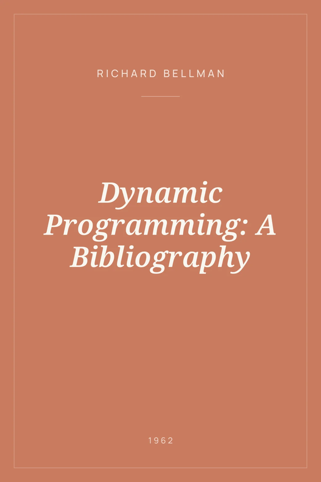 Portada de Dynamic Programming: A Bibliography
