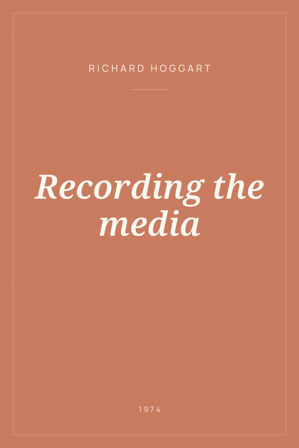Portada de Recording the media
