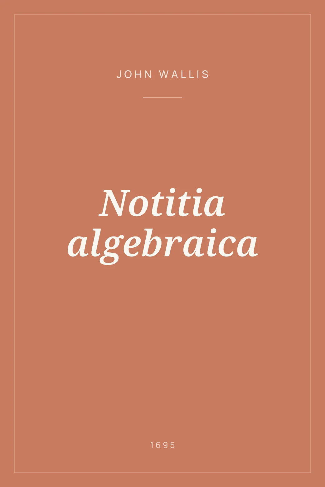 Portada de Notitia algebraica