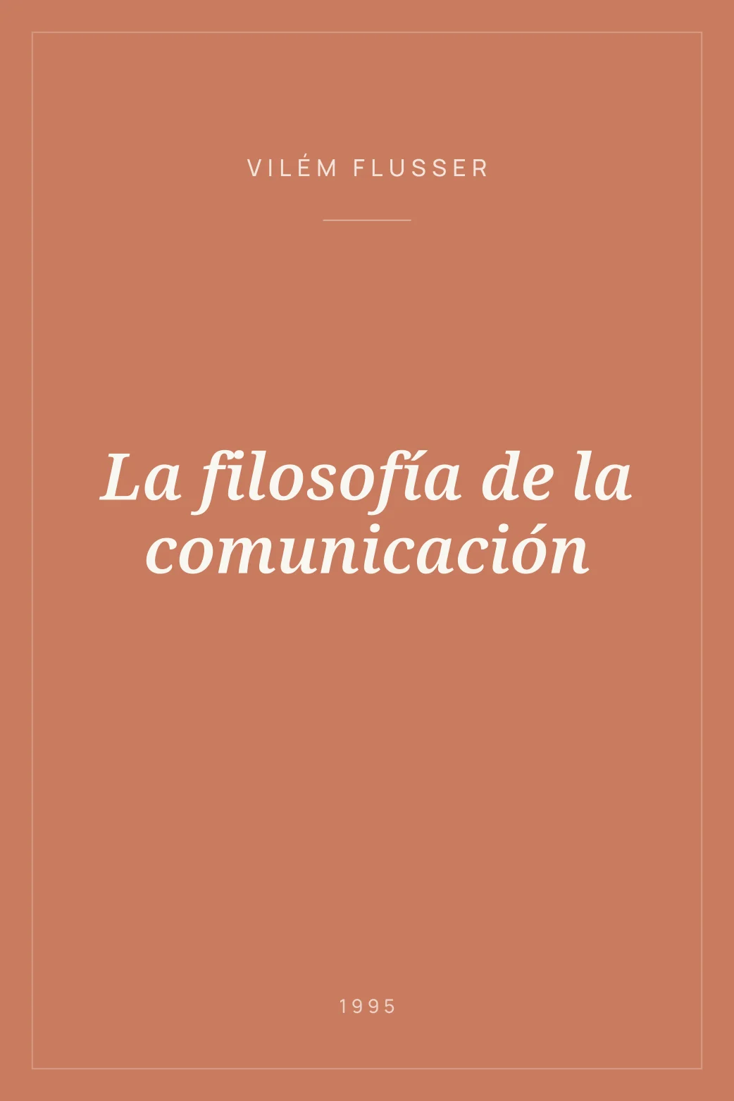 Portada de La filosofía de la comunicación
