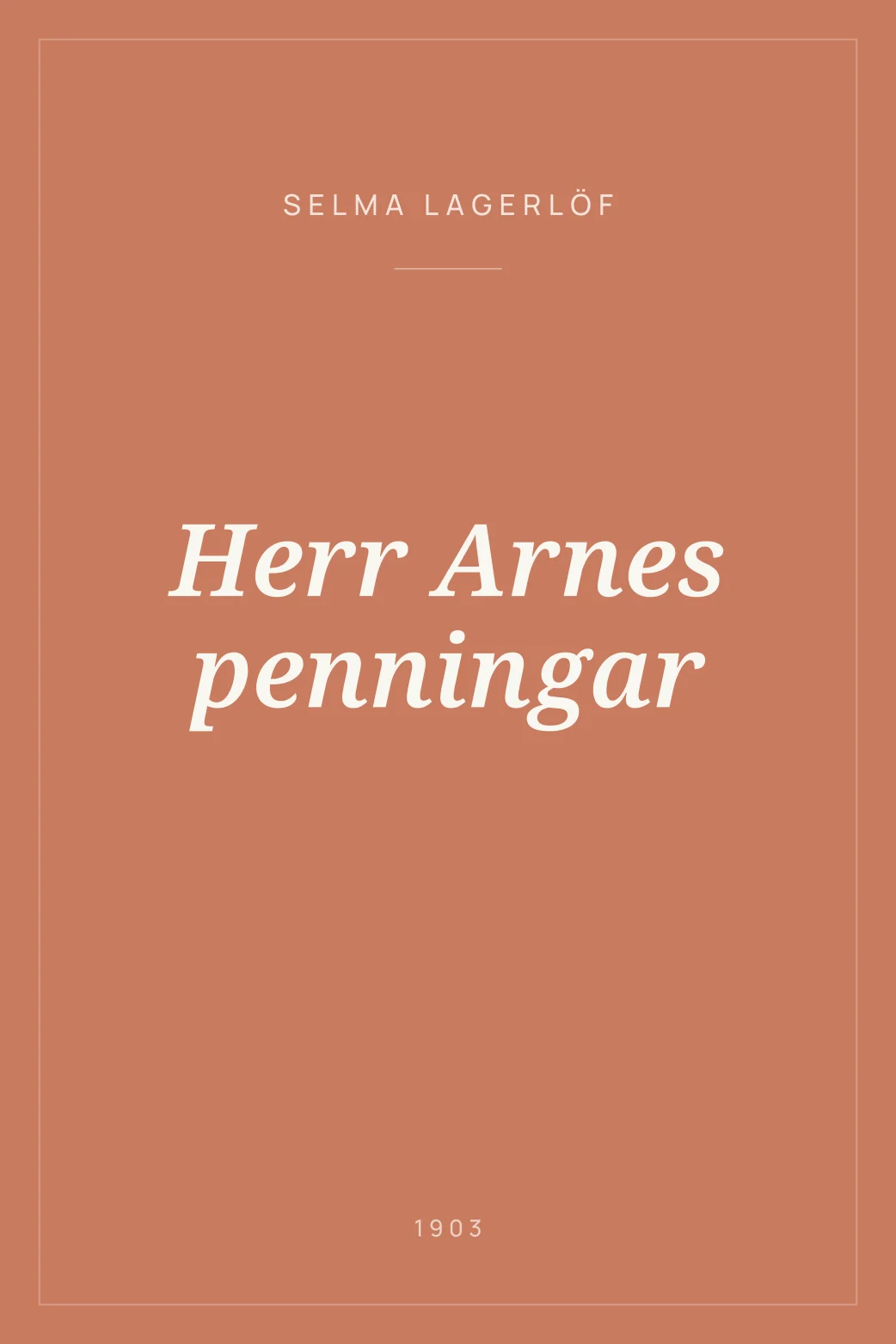 Portada de Herr Arnes penningar