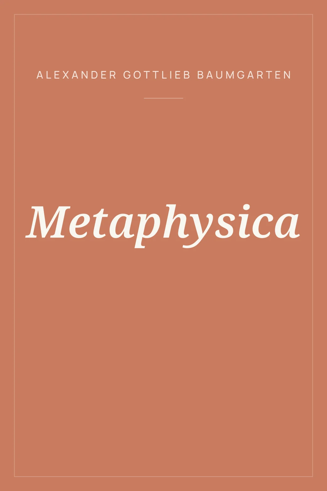 Portada de Metaphysica