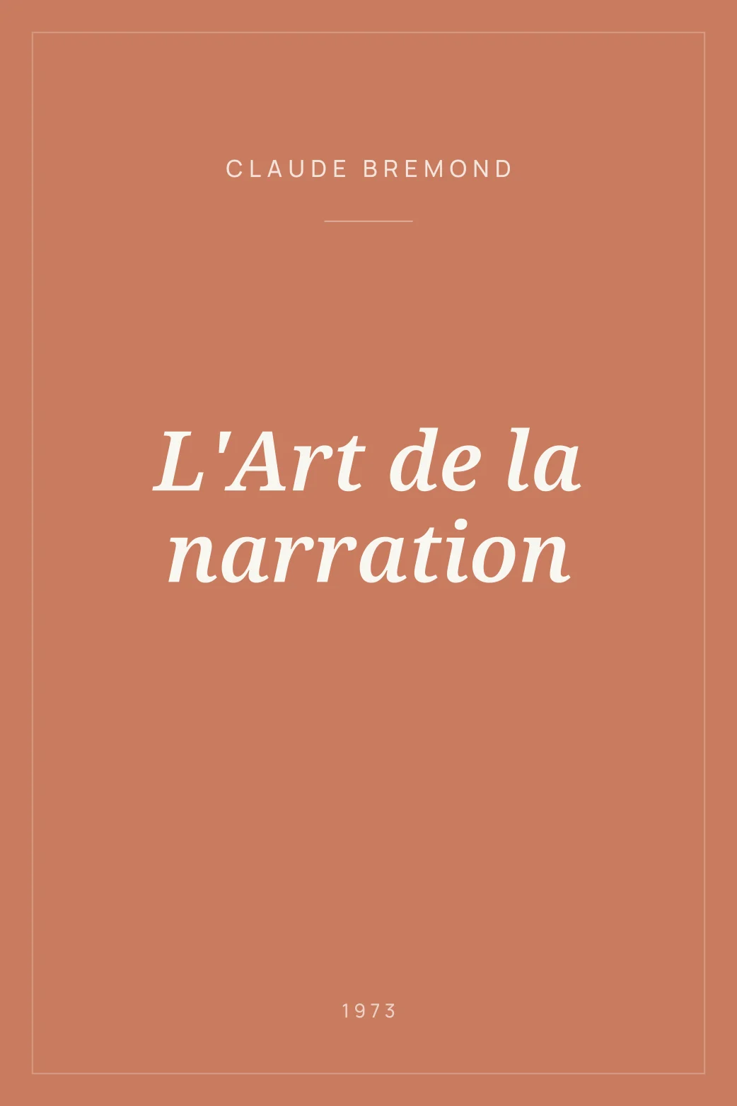 Portada de L'Art de la narration