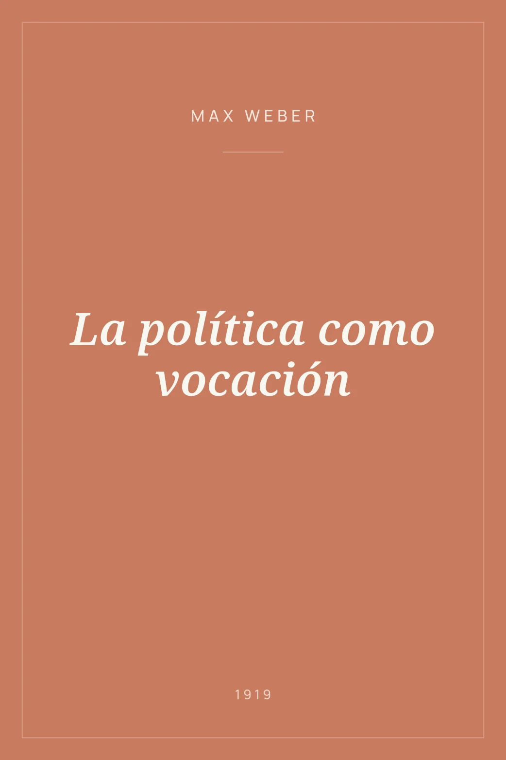 Portada de La política como vocación