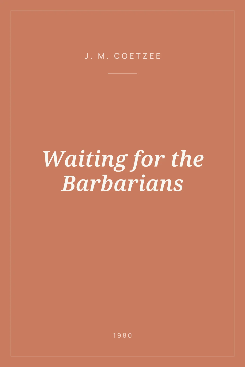Portada de Waiting for the Barbarians