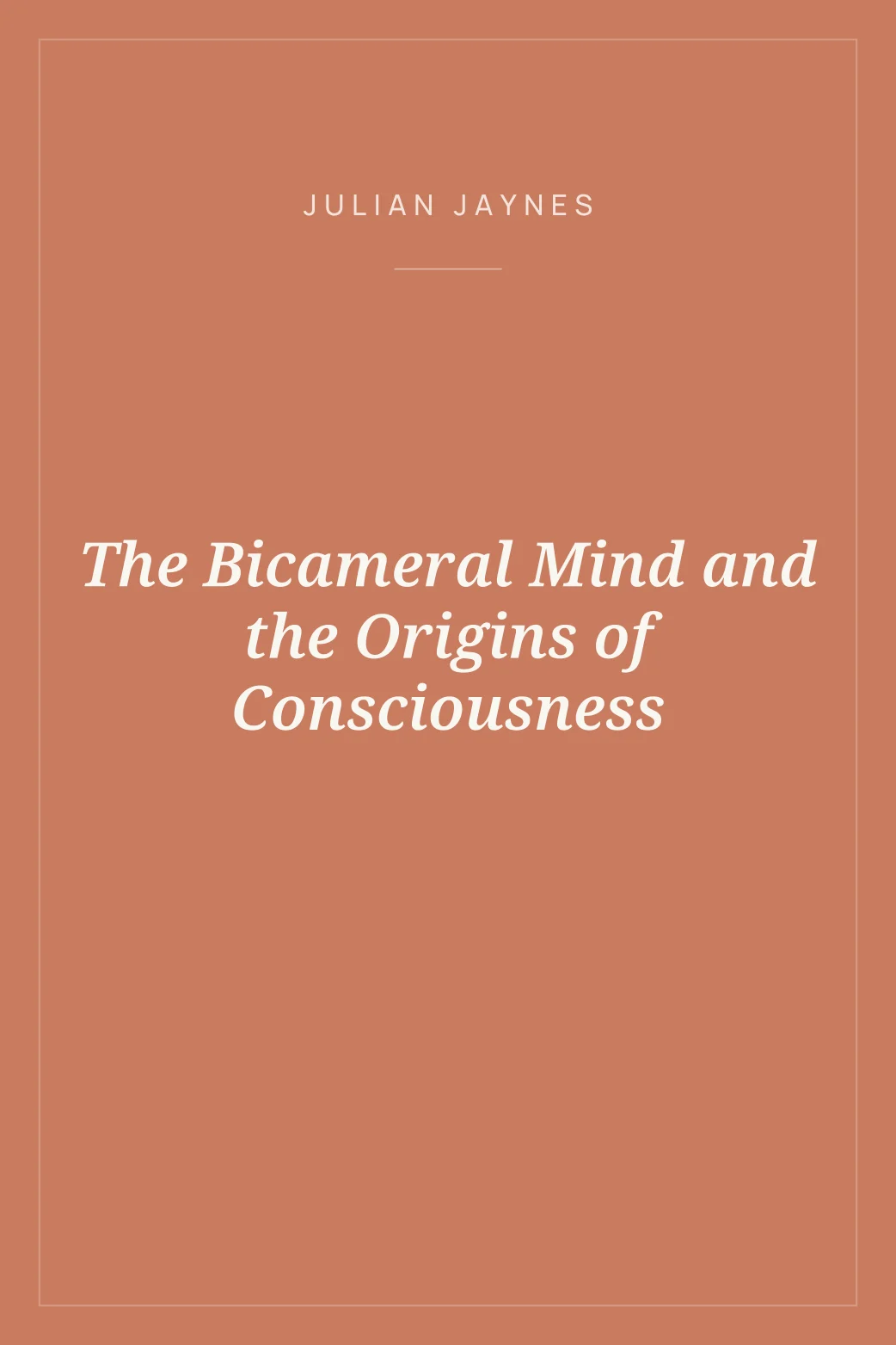 Portada de The Bicameral Mind and the Origins of Consciousness